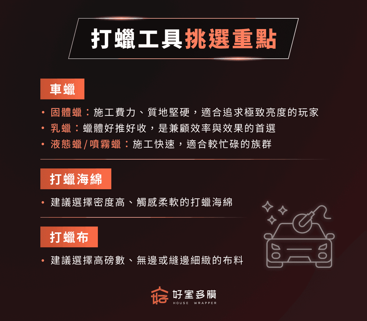 打蠟工具挑選重點